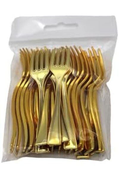 Ideal Pack Golden Colour Mini Fork Set – Stainless Steel Dessert & Appetizer Forks, Reusable Small Gold Forks