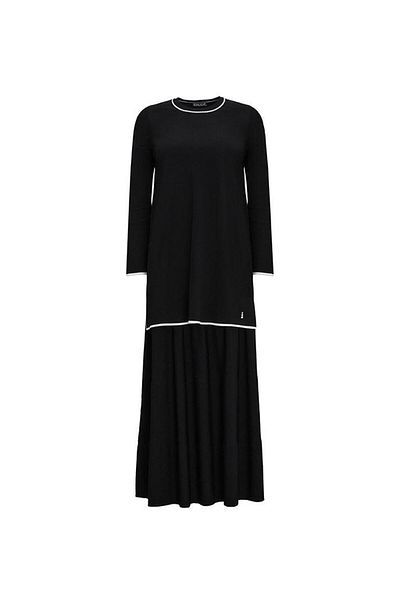 MISS DALIDA Black Color Stripe Clean Cut Knitwear Tunic T25Y-6031