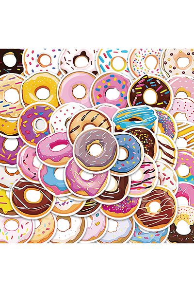 Choice 50PCS 50PCS Sweet Donut Graffiti Stickers Cute and Exquisite Handheld Materials Phone Cases Laptop S