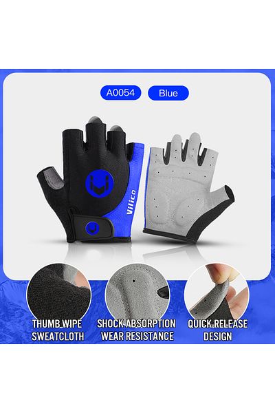 Choice XL BLUE MTB Road Bike Gloves Half Finger Anti Slip Cycling Gloves Motorcycle Men Sport Fitness Bicyc