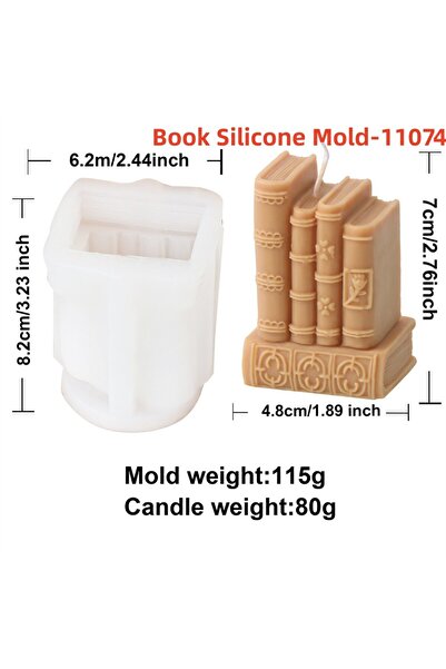 Choice4 قالب سيليكون للكتاب 01 قالب شمعة سيليكون ثلاثي الأبعاد للكتاب على الط...