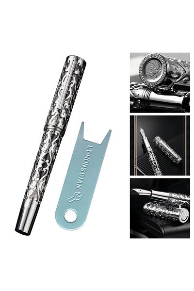 Choice sliver New Hongdian D1 Resin Fountain Pen 0.5mm F Nib Skeleton Hollow Writing ink Pen Piston filling