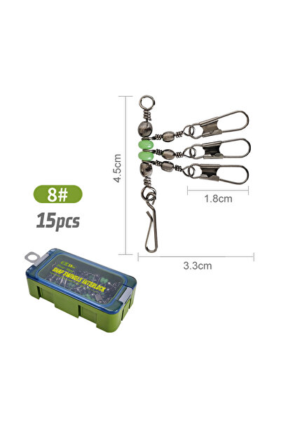 Choice 15 قطعة من 8 طُعم صيد الحبار المضيء الجديد باللون الأخضر، محمل دوار، ح...