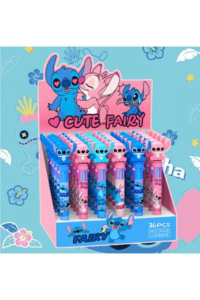 Miniso Multi-Colored 36pcs with box Disney 36pcs Ballpoint Pen Cartoon Stitch 10 Color Marker 0.7mm Kids Gr
