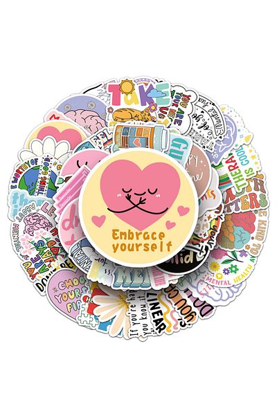 Choice 50PCS Psychological Health Encouragement English Positive Short Sentence Graffiti Stickers for Bi...