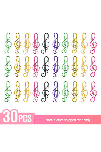 choice2 30 قطعة 30/50/100 قطعة مشابك ورقية لطيفة على شكل نوتة موسيقية متعددة ...