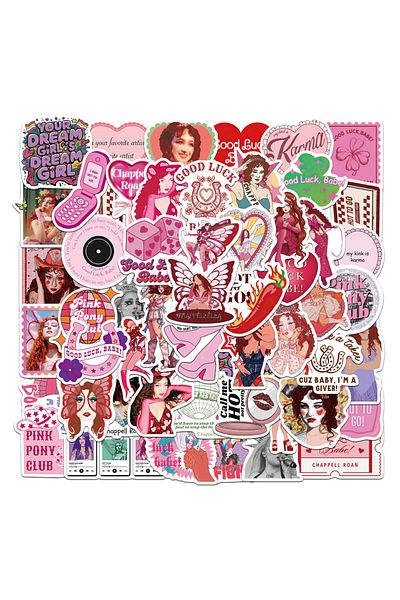 Choice 52PCS 52PCS Chappell Roan Stickers Pink Exquisite Handbooks Material Phone Cases Laptop Suitcases Wa