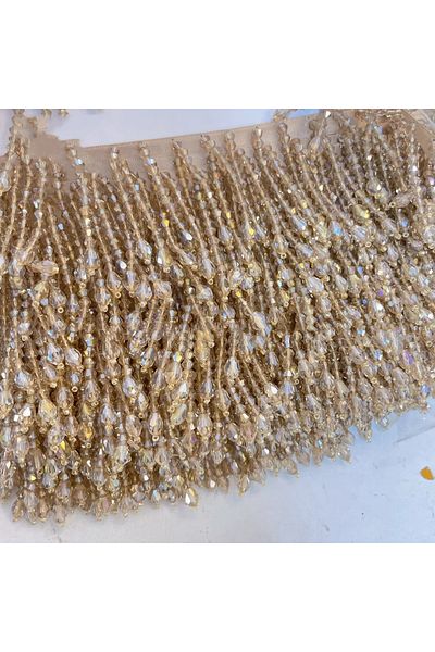 Choice 90CM Length Khaki Tassels Beaded Lace Trim. Garment Dress Tassel Lace Decoration Shoes Ornaments W