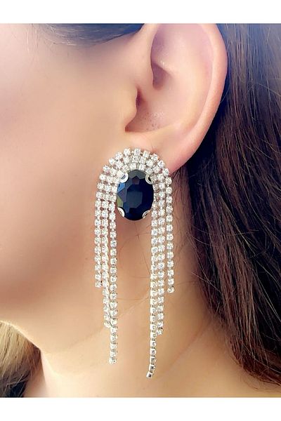 TURBİJ Trend Women's Stone Dangle Evening Dress Earrings
