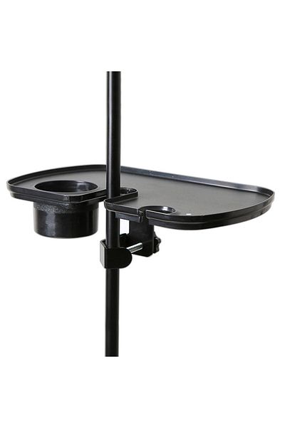 Choice Black Universal Microphone Stand Tray with Drink Holder for Music Sheet, Live Streaming, Karaoke, Re