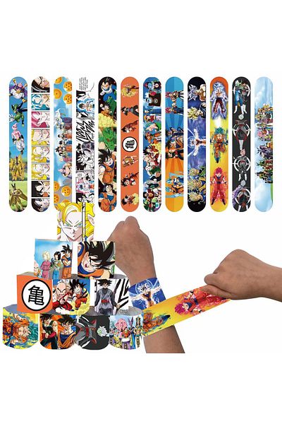 Choice 20pcs Bracelet 10-30pcs Cartoon Anime Dragoned Ball Slap Silicone Wristband Snap Bracelet Party For