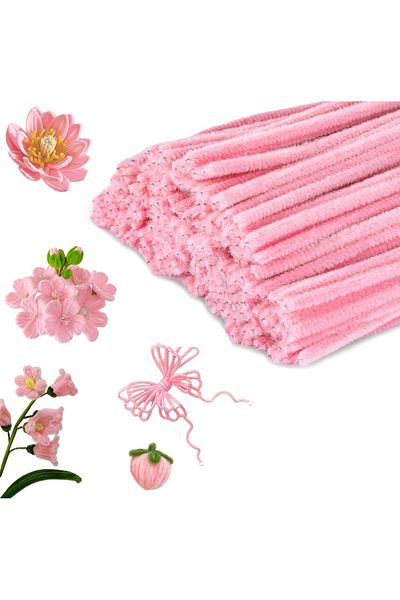 Choice Light pink 100pcs Pink Pipe Cleaners, Chenille Stems, Pipe Cleaners for Crafts, Pipe Cleaner Crafts,