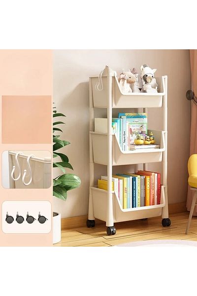 Choice 1pc-3layers Mobile Storage Rack Trolley Bookshelf Organizer with Wheels Kitchen Bathroom Living Room