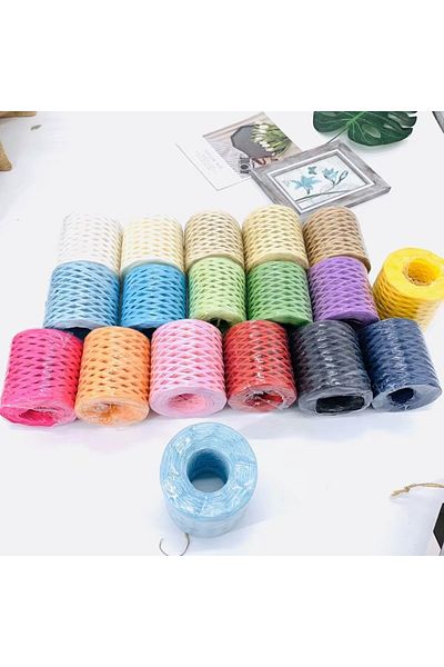 HOBİ Raffia Rope Hat Bag Paper Packaging Rope 200 Gr 200 m Raffia Natural Paper Rope