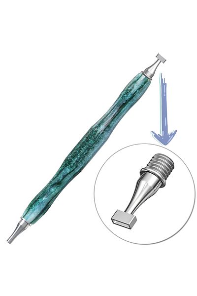 Choice B Green-2 New Resin Diamond Painting Pen, Thin Multifunctional Stainless Steel Threaded Tip Diamond