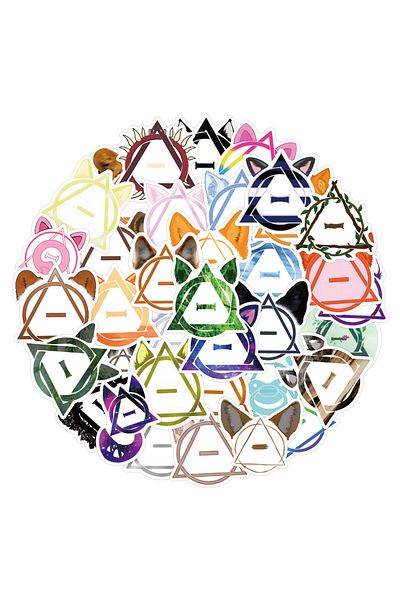 Choice 50PCS Therian Theta-Delta Therianthropy Logo Graffiti Stickers for Bicycle Hand Account Pencil C...