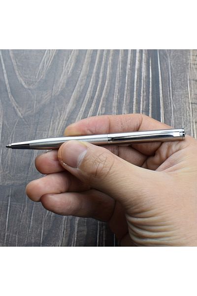 Choice Blue Pocket Stainless Steel Ballpoint Pen 0.7mm Black Blue Ink Refill Portable Mini Metal Ballpen St