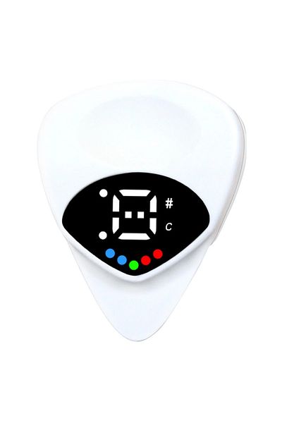Choice White 2-in-1 Guitar Picks Tuner Acoustic Guitar Tuner Electric Guitar Tuner for Acoustic Electric Gu