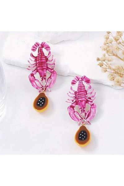 Tasarım Zr Brand Model Papayali Hanging Clamshell Earrings