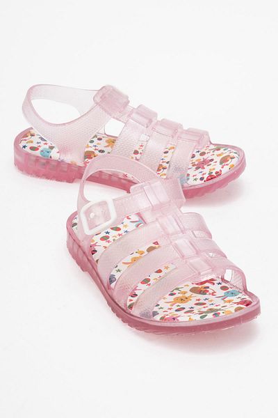 CCWAY AYAKKABI Children's Lighted Transparent Sandals Pink