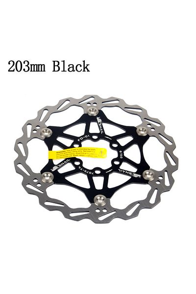 Choice 1pc 203MM-Black SNAIL Disc Brake Rotor MTB Bicycle Floating Rotor Heat Dissipation 140/160mm Stainle