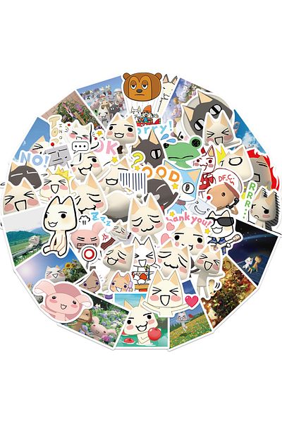 Choice 50PCS 50PCS Duoluo Cat Inoue Toro Stickers Reward Gift Packaging Home Decoration Laptop Living Room