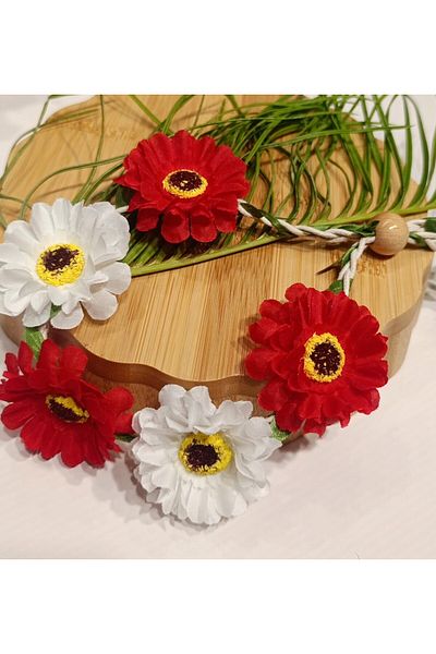 Monalisa Home تاج محبوك على شكل زهرة مزخرفة