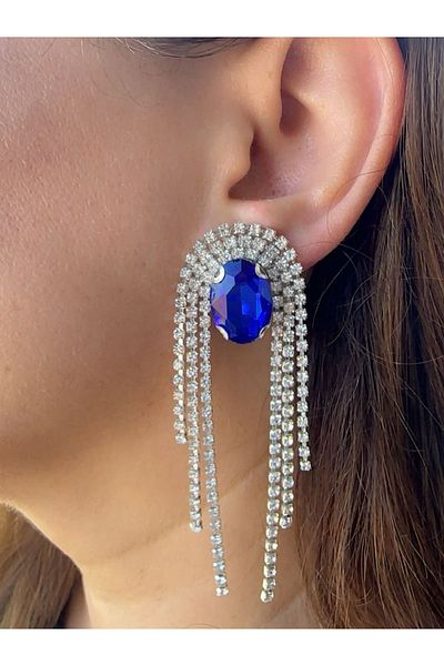 TURBİJ Trend Women's Stone Dangle Evening Dress Earrings