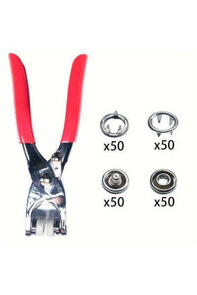 Choice 200pcs plus pliers 200pcs Metal Sewing Buttons And 1pc Snap Fastener Pliers Set - Easy DIY Clothes B