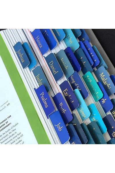 Choice 75pcs-Royal Blue Bible Tabs, 75 Tabs, Large Print Laminated Bible Tabs for Women and Men, Easy to Re