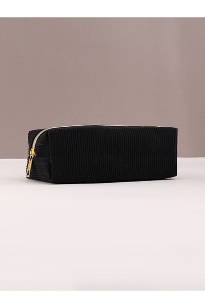 Choice Black 1pc Pencil Case Solid Color Pencil Case school supplies Large Capacity Pencil Case Stationery