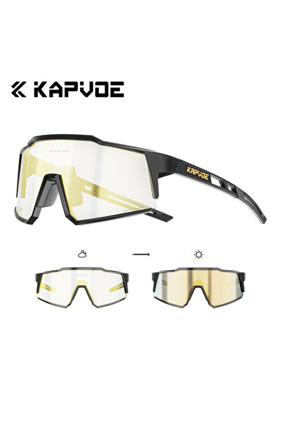 KAPVOE نظارات ركوب الدراجات Kapvoe الضوئية ذات العدسة 14-الذهبية الضوئية UV400 MTB شفافة