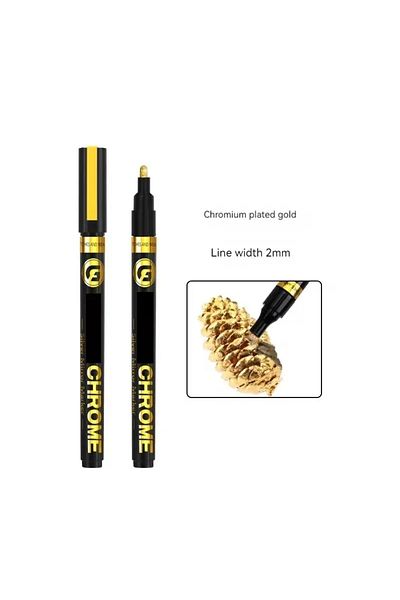 Choice 1pc gold 2mm Chrome Mirror Electroplating Marker 0.7/1.0/2.0/3.0mm Paintbrush Silver Gold Yellow Red