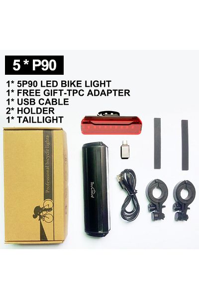 Choice 5P90 Light Taillight TouCloud Bicycle Lights 3/5 LEDS Front Bike Light 8000mAh Flashlight Headlight