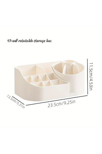 Choice منظم مكتب متعدد الوظائف 2 في 1، قطعة واحدة باللون الأبيض، مع حامل أقلا...