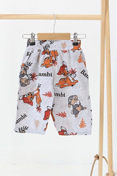 TOFİSA شورت مطبوع باللون الرمادي للأولاد - 27316