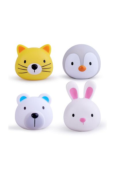 Choice 4pcs C 926 Baby Cute Animals Bath Toy LED Light Up Toys Swimming Water Soft Rubber Float Induction L