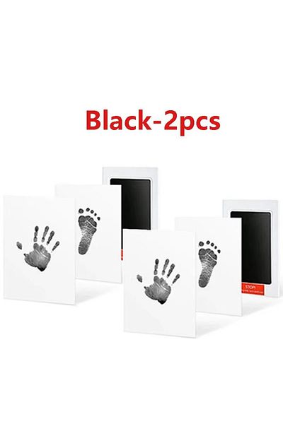 Choice C14-Black 2pcs Environmental-friendly Baby Care Non-Toxic Baby Handprint Footprint Imprint Kit Baby
