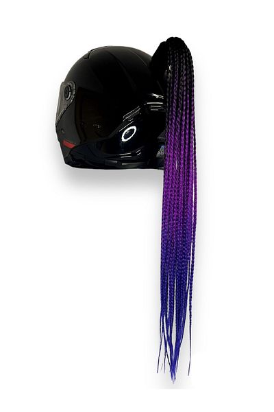OEM Codite Impletite Stil Afro Pentru Casca Moto Negru Mov Violet