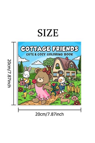 Choice MULTI COTTAGE FRIENDS Bold-easy Patterns Coloring Book for Adults Cute Drawing Book Perfect Gift for