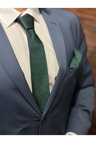 BZN ERKEK YEŞİL MENDİLLİ KRAVAT