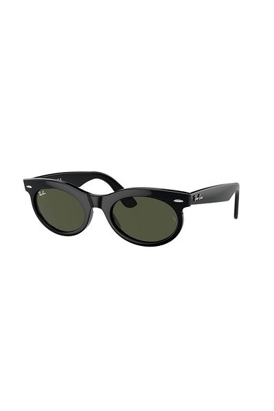 Ray-Ban Ray-Ban RB2242 Wayfarer Oval 901/31 – Unisex Glasses, Black, Green Classic G-15 Lenses, Size 53