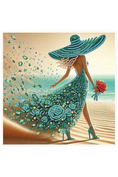 Choice beach beauty Special Shape Diamond Art Kits for Beginner and Adult,DIY beach beauty Diamond Art Pain