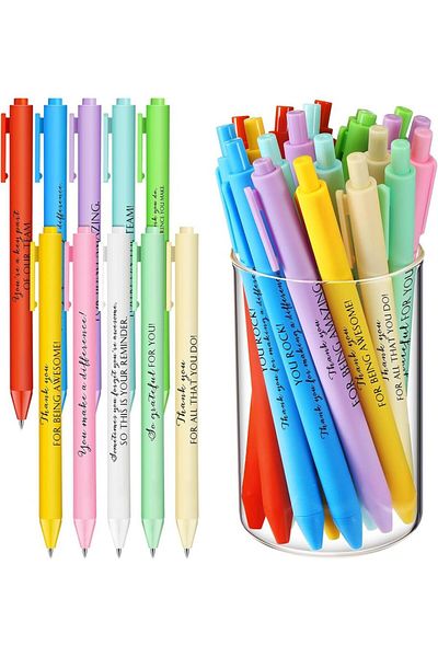 Choice Fresh Color 10 Pcs Gel Ink Pens Inspirational Motivational Quote Pen Retractable Roller Ball Pen Sm