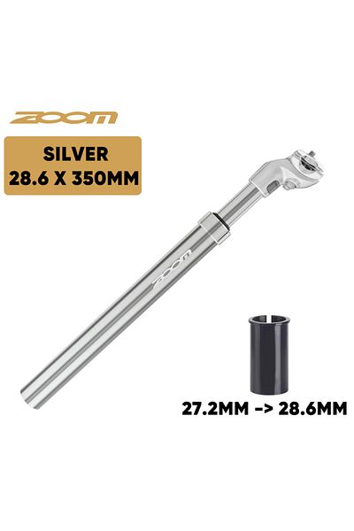 Choice Silver 27.2to 28.6mm ZOOM Bike Suspension Seatpost 27.2/31.6/28.6/30.4/30.8/33.9mm MTB Suspension Se