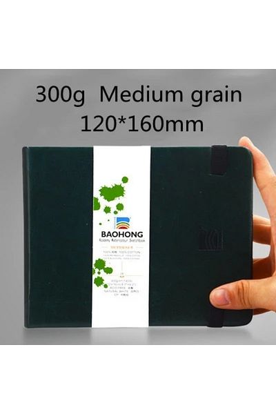 Choice Cold Perss 12x16cm Baohong 100% Cotton PU Watercolor Paper Book 300g 24sheets Portable Travel Waterc