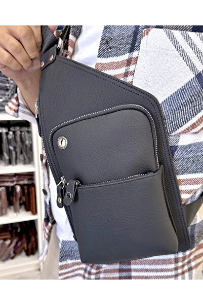 Fil Deri Genuine Leather - Zippered - Hanger - Cable Compartment - Shoulder Bag 2099