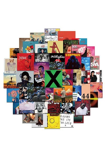 Choice 55PCS Artist Singers Album Cover Stickers For Luggage Phone Case Laptop Notebook Decals Kids Gift