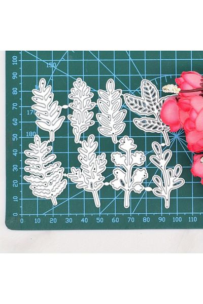 Choice Silver Leaves Plant Metal Cutting Dies for Scrapbooking Album Greeting Birthday Gift Card Making Pap