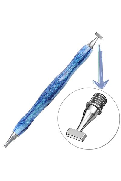 Choice B Blue-3 New Resin Diamond Painting Pen, Thin Multifunctional Stainless Steel Threaded Tip Diamond A